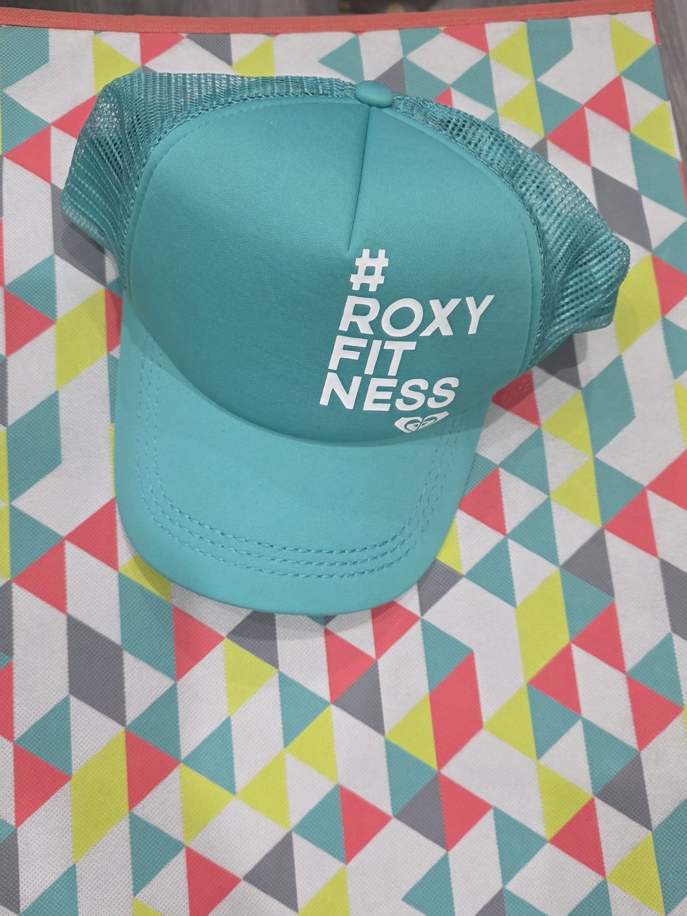Roxy Fitness Turquoise Trucker Hat